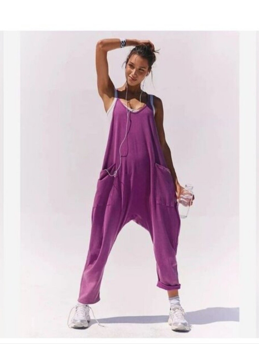 Free People Hot Shot Onesie In Deep Mulberry. - Picture 2 of 8